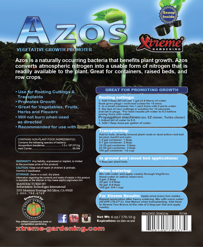 Azos Xtreme Gardening Label