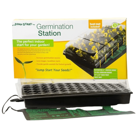 Jump Start Germination Station w/Heat Mat, Tray, 72-Cell Pack, 2" Vented Dome