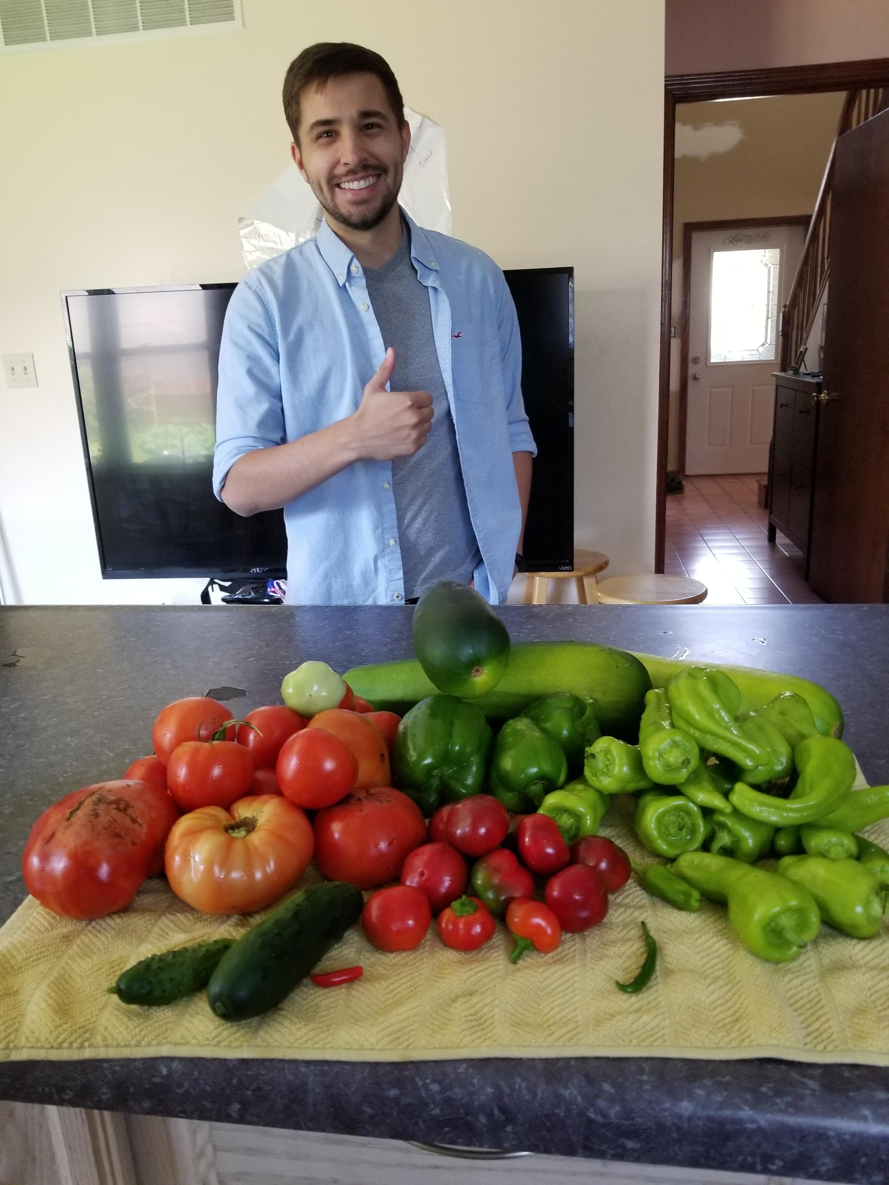 Guy with vegetables